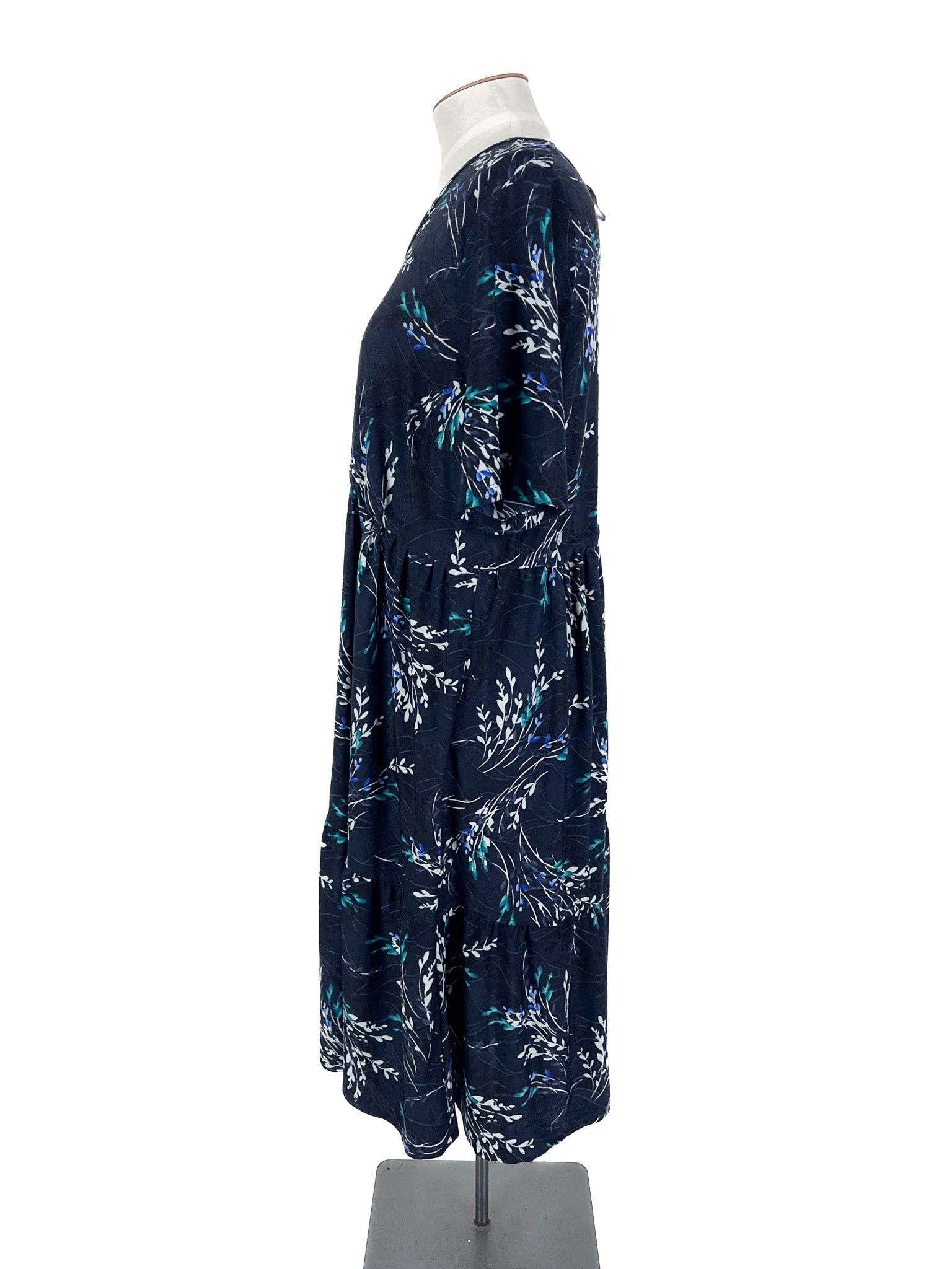 Taking Shape - Navy Midi Dress (Size 16)