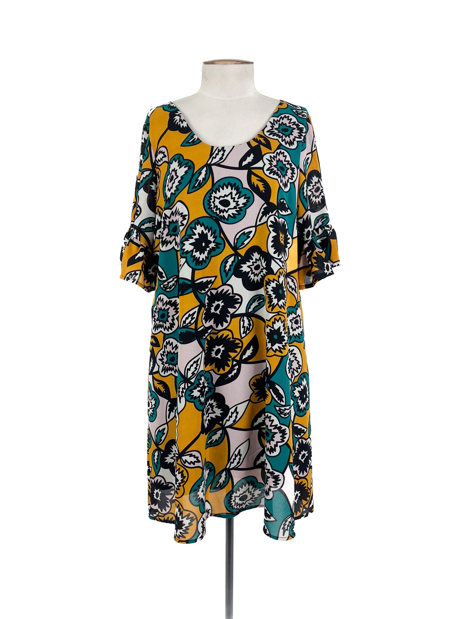 Toby - Yellow & Black Mini Dress (Size 10)