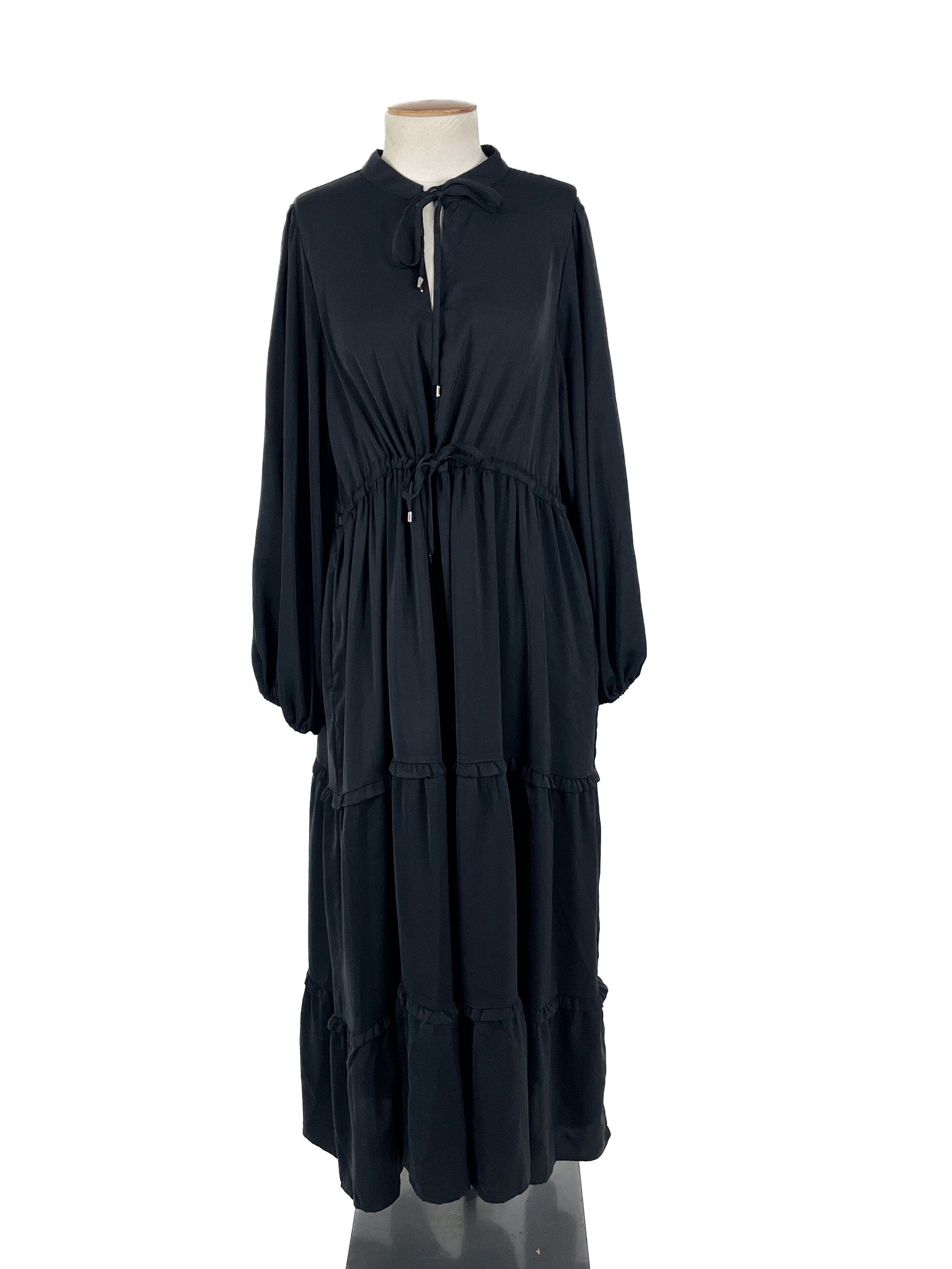 Eb & Ive - Black Midi Dress (Size M)