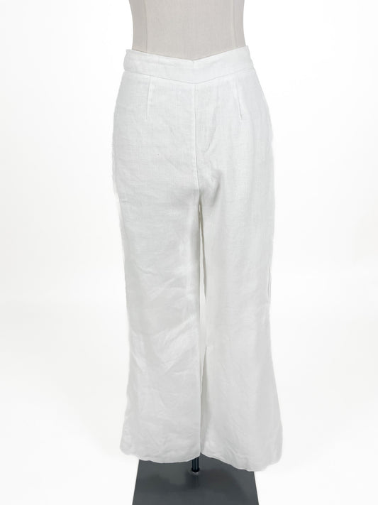 Dissh | White Flare High waisted Pants | Size 6