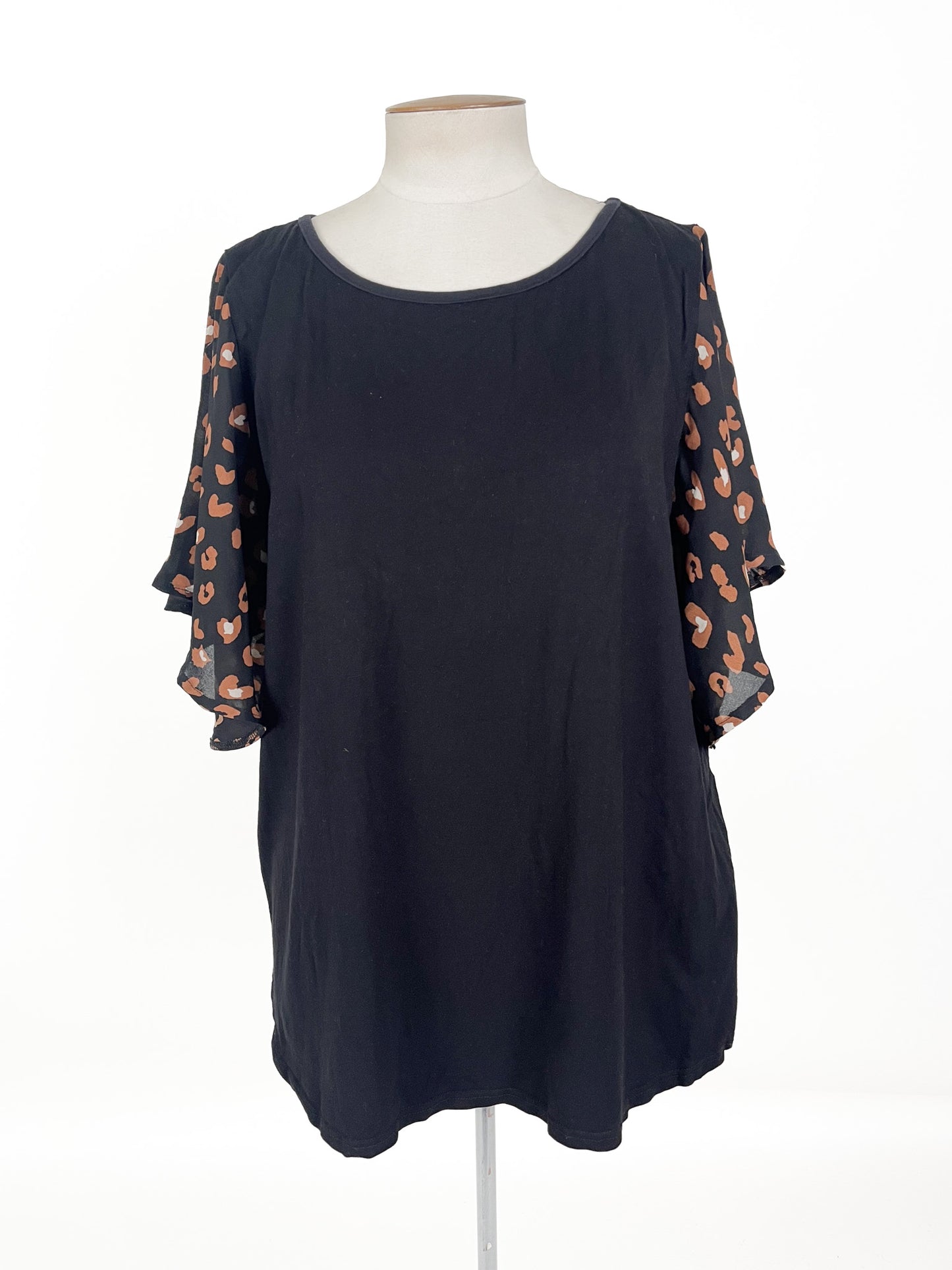 Ruby + Rain - Black & Brown Blouse (Size 18)