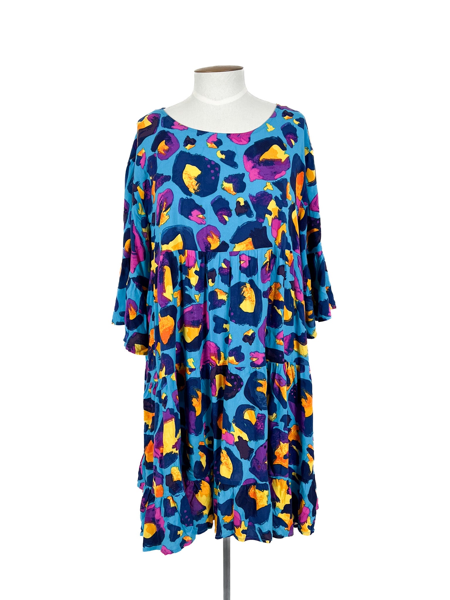 Proud Poppy - Blue & Multicoloured Mini Dress (Size 18)
