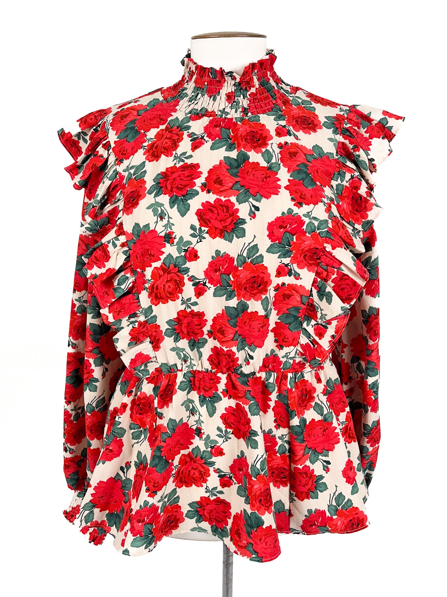 Augustine | Red Workwear Top | Size L