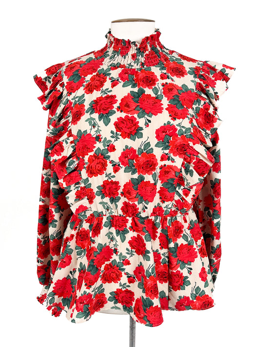 Augustine | Red Workwear Top | Size L