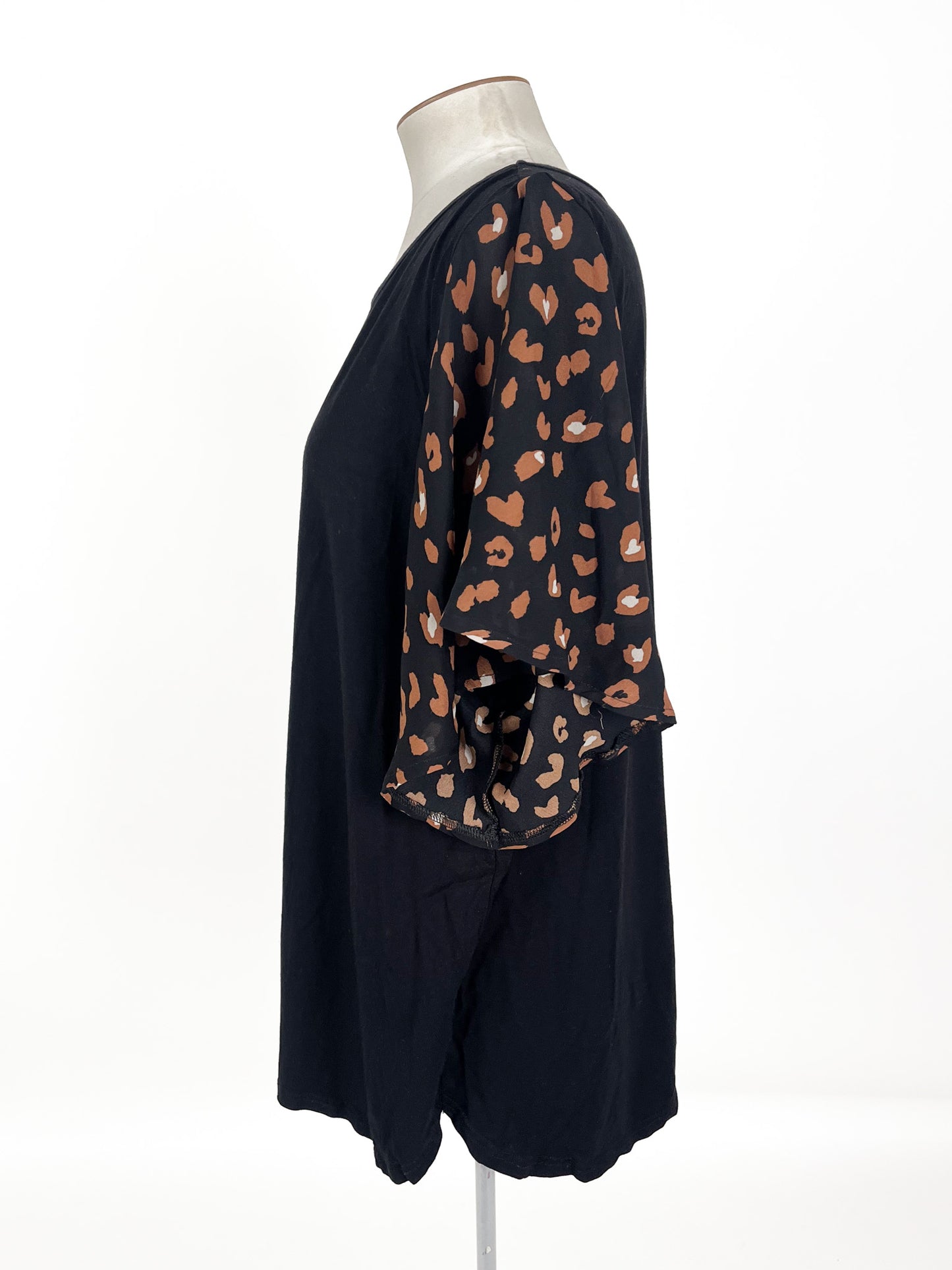 Ruby + Rain - Black & Brown Blouse (Size 18)