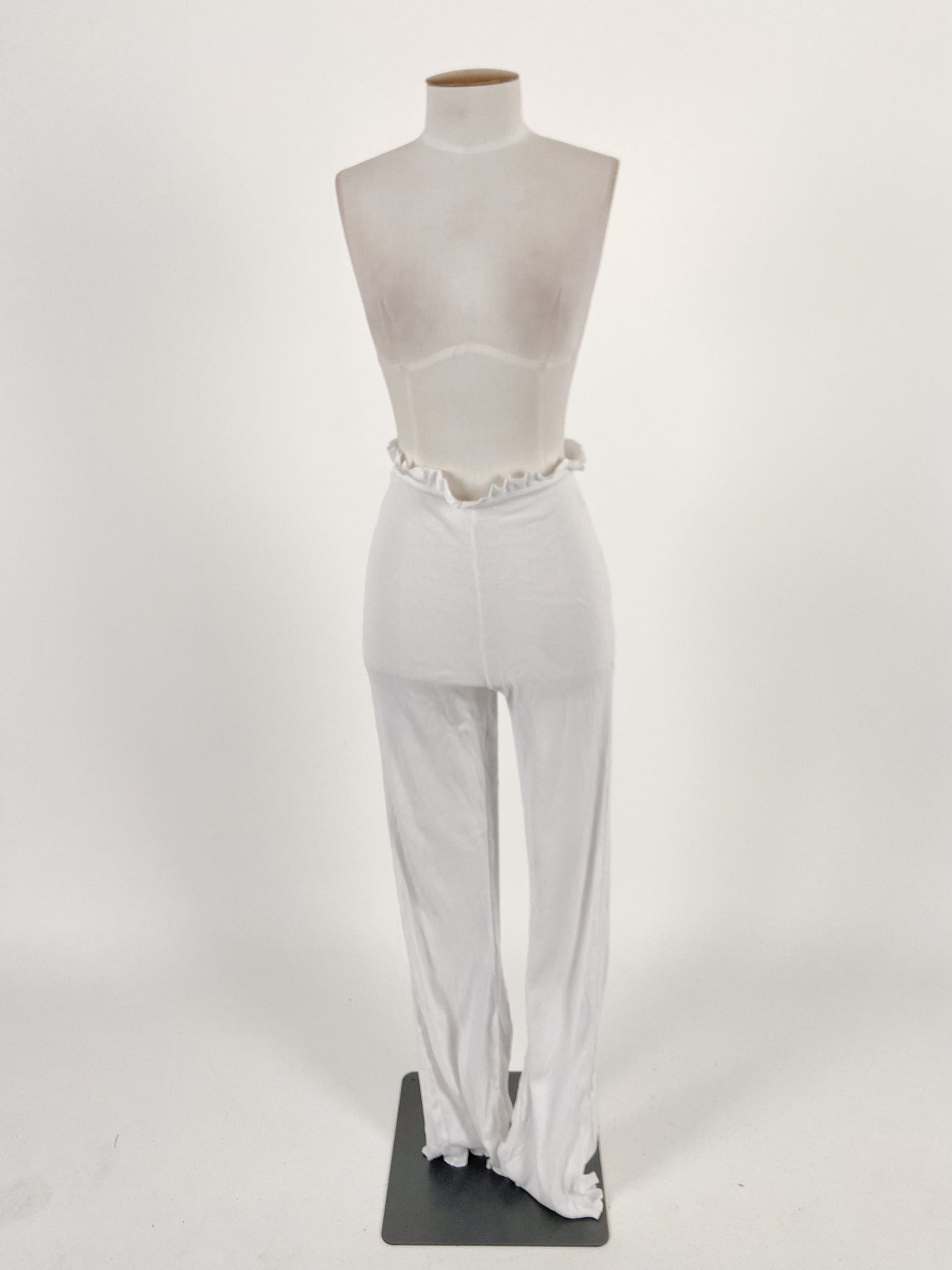 Pretty Little Thing | White Stretchy Straight fit Pants | Size 8
