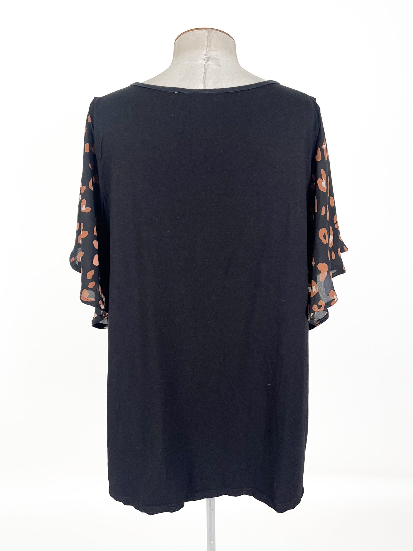 Ruby + Rain - Black & Brown Blouse (Size 18)