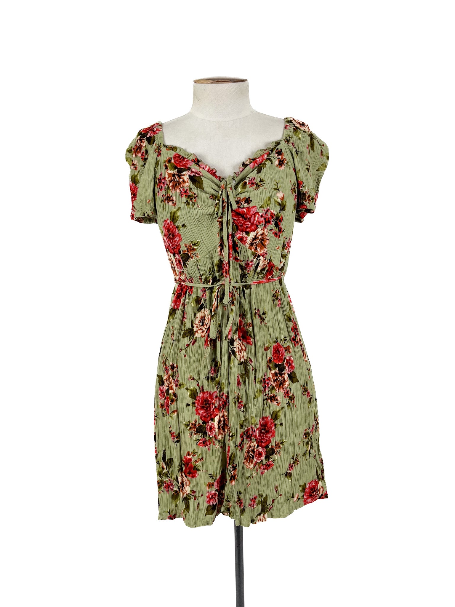 B.O.G Collective - Green & Multicoloured Mini Dress (Size 10)