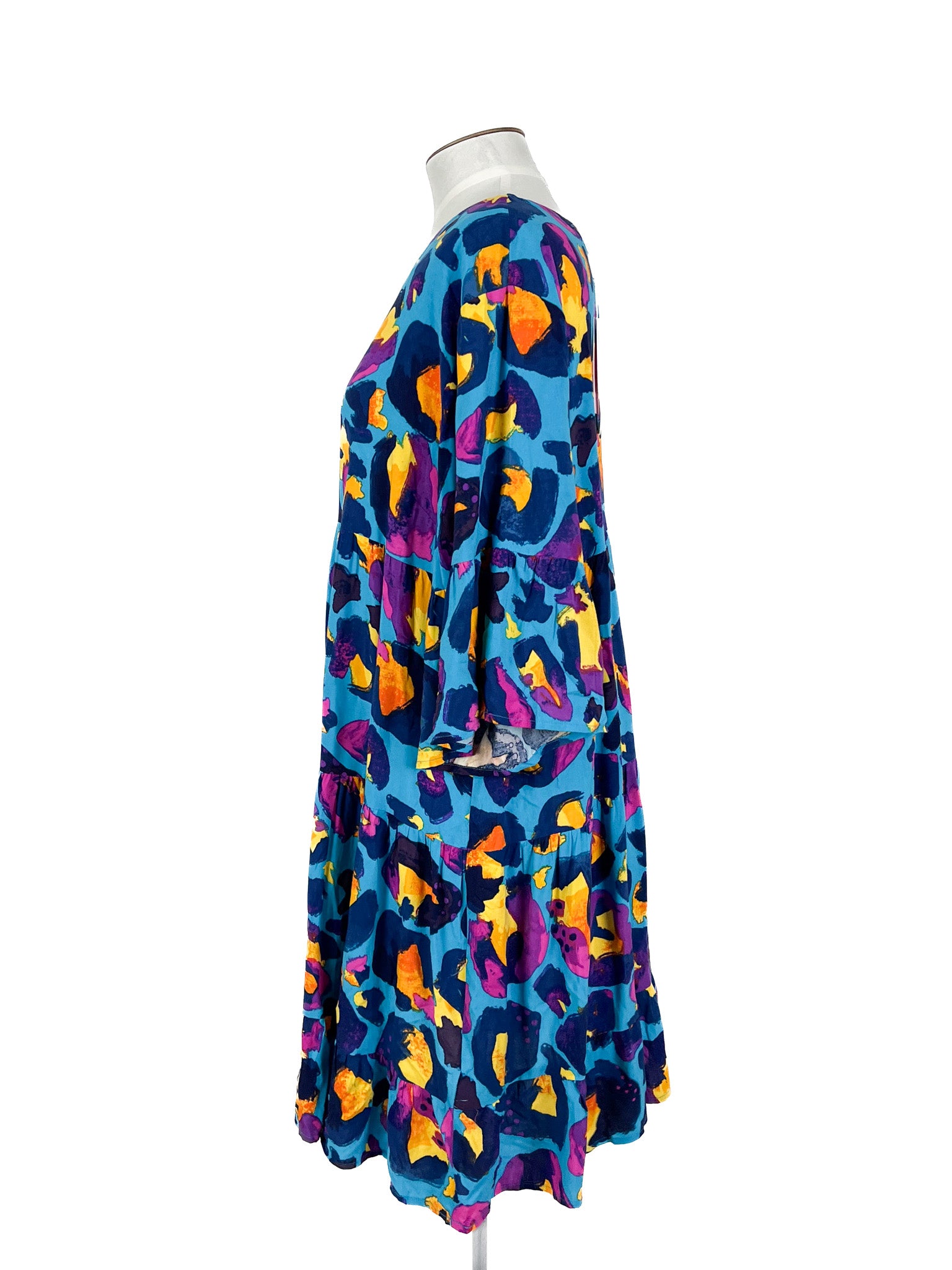 Proud Poppy - Blue & Multicoloured Mini Dress (Size 18)