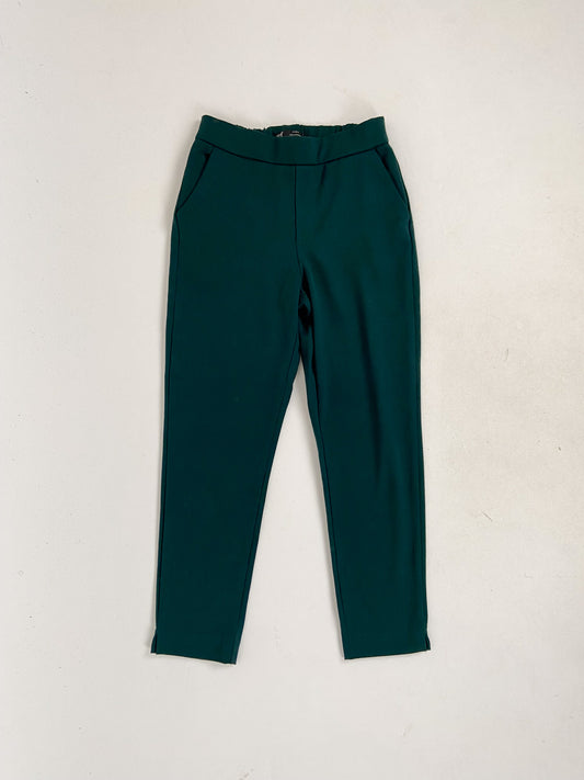 Zara | Green Pleated Straight fit Pants | Size XS