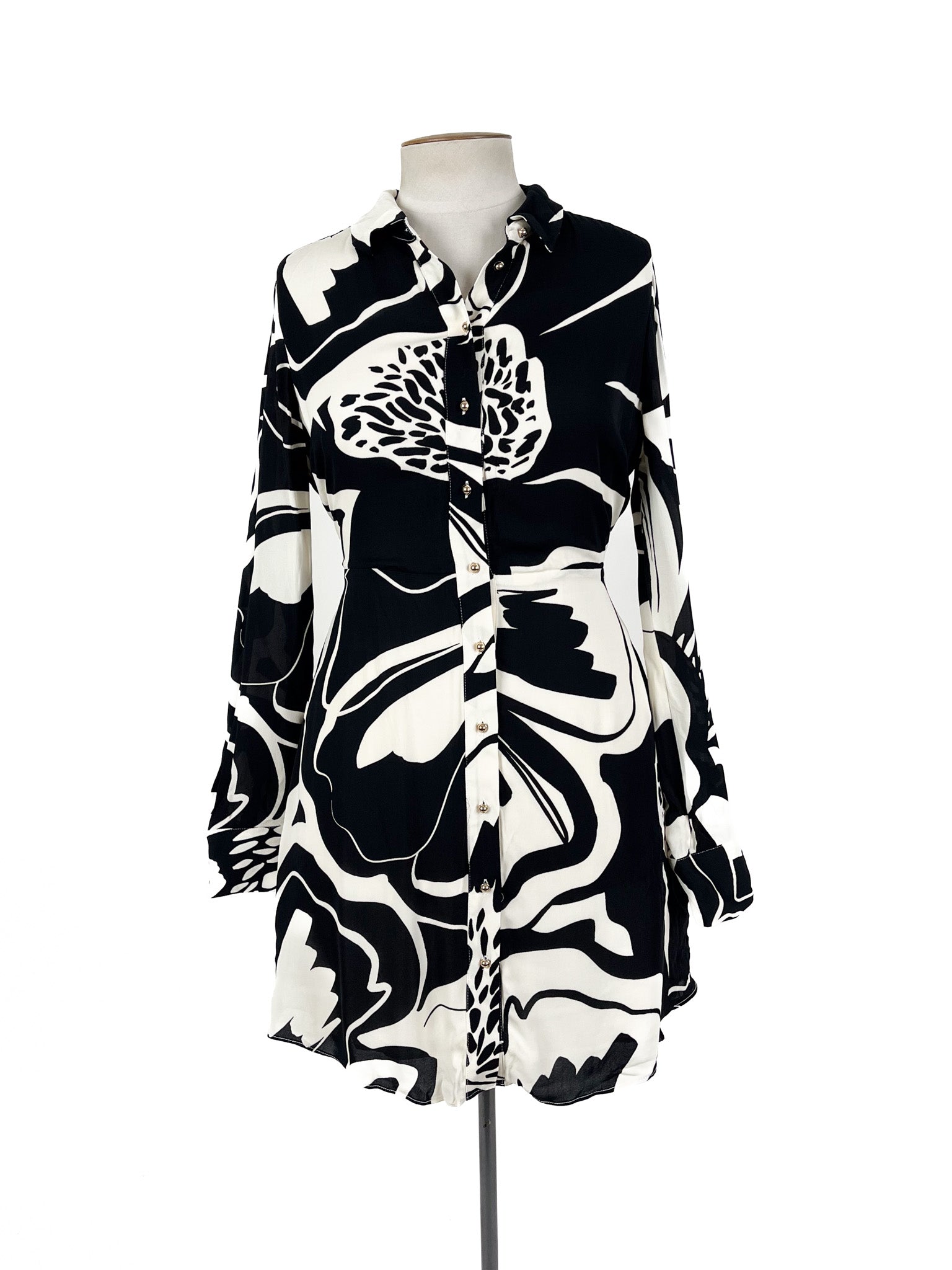 Forever New - Black & Beige Mini Dress (Size 12)