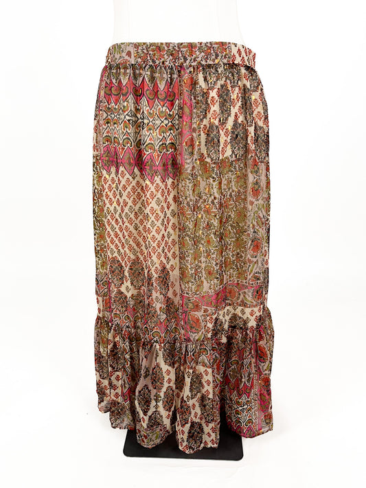 Fate + Becker - Multicoloured Midi Skirt (Size 18)
