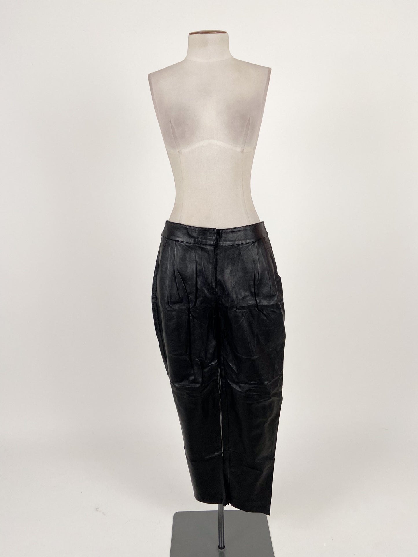 ASOS | Black Faux leather High waisted Pants | Size 10