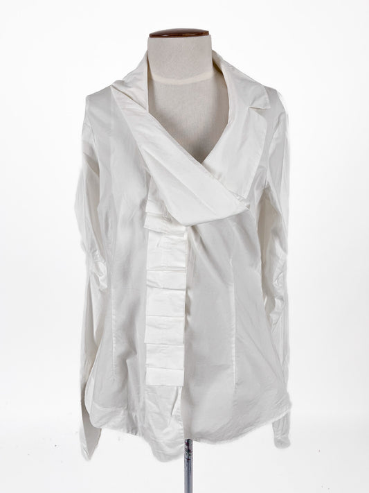 CUE | White Workwear Top | Size 8