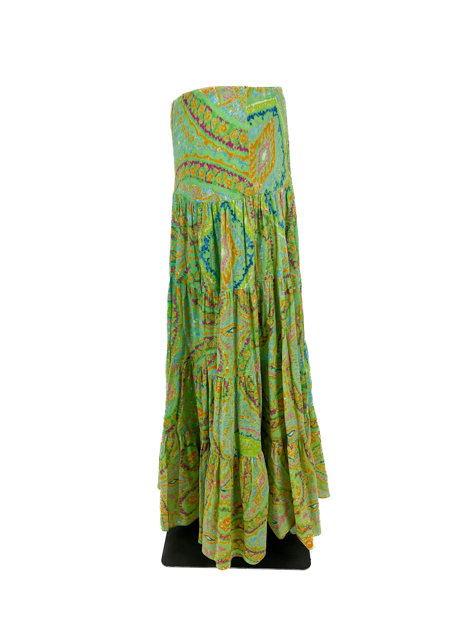 Ralph Lauren - Green & Multicoloured Maxi Skirt (Size XS)