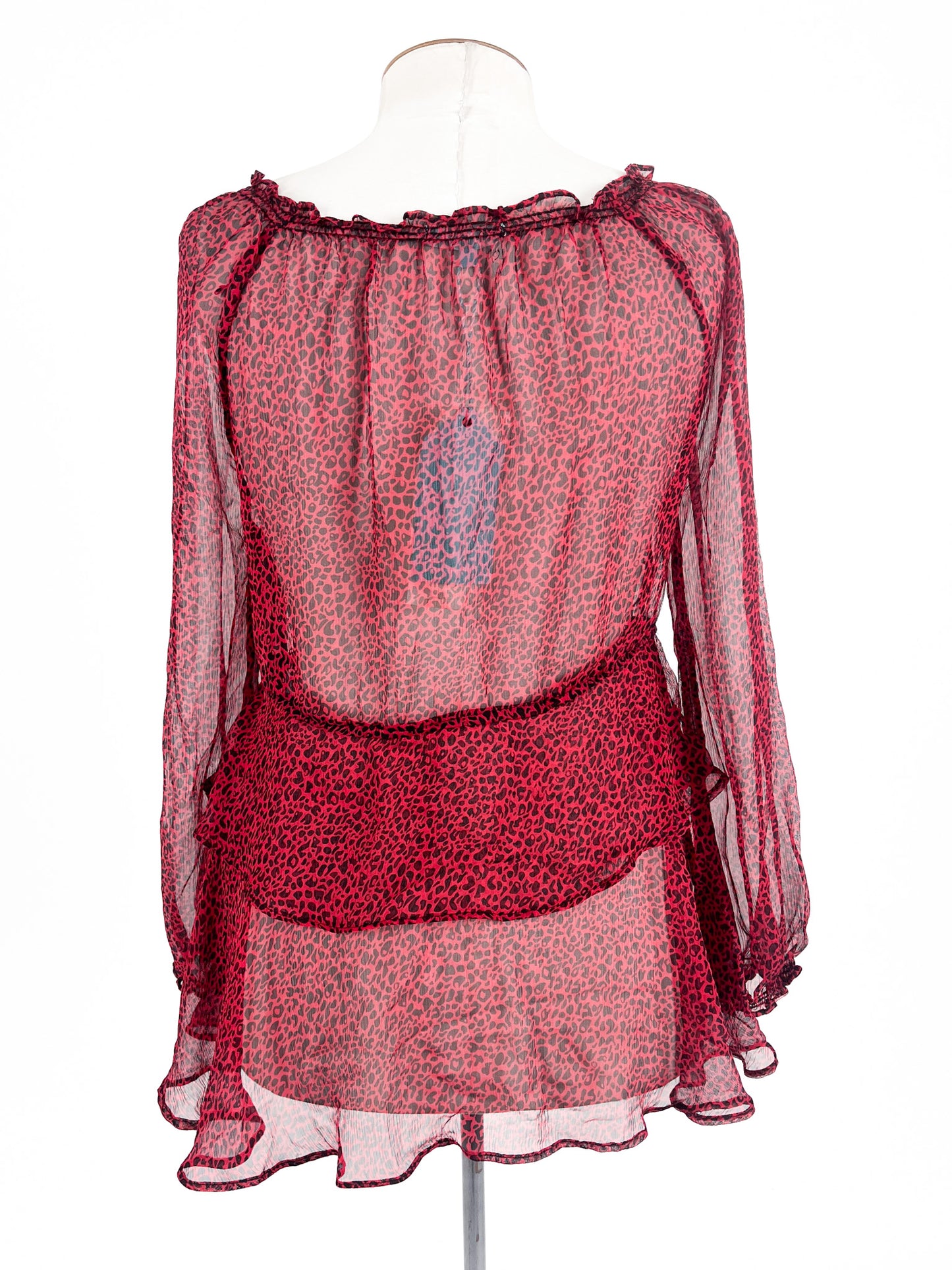 Blue Illusion | Red Casual Top | Size XS