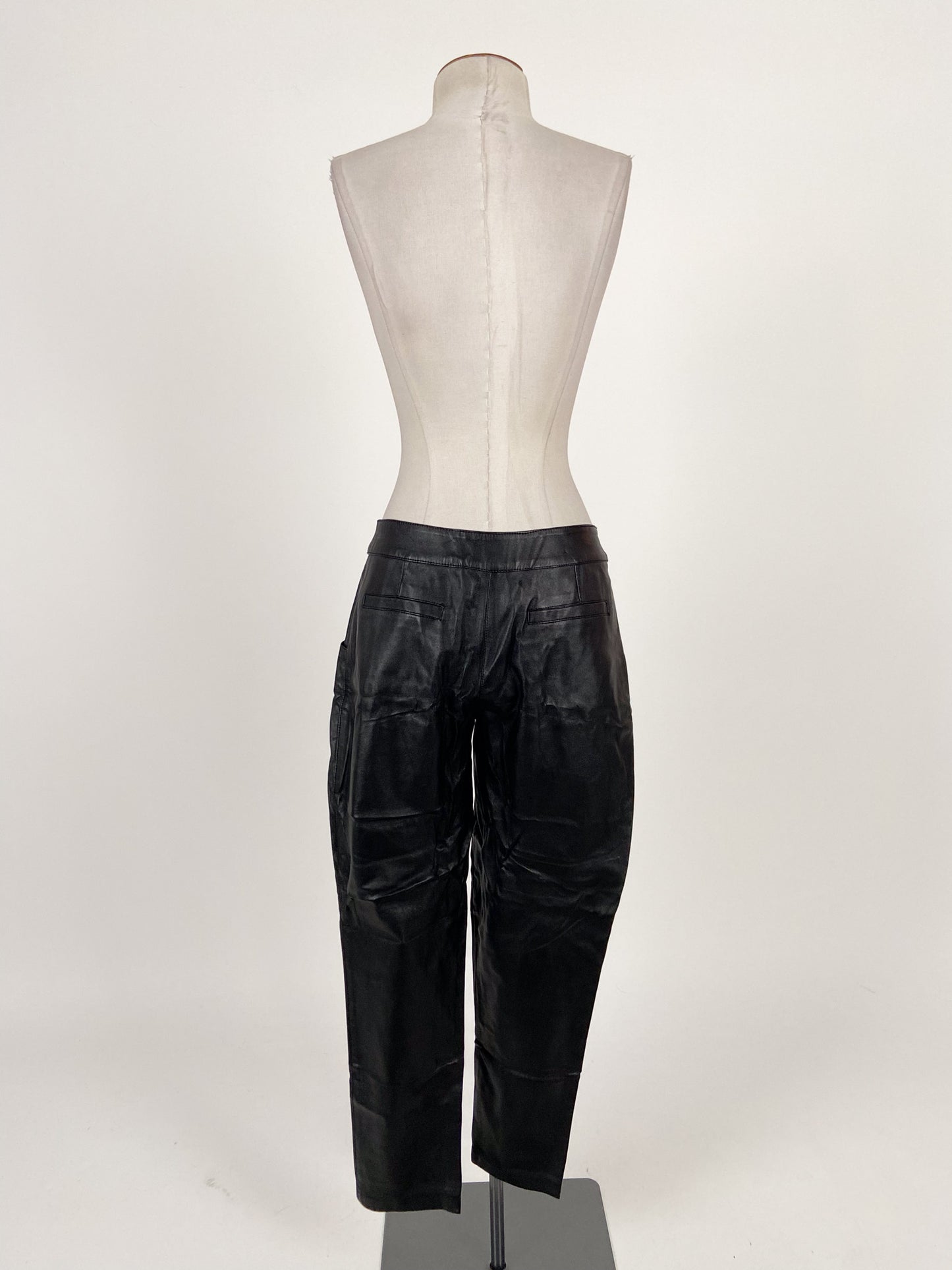 ASOS | Black Faux leather High waisted Pants | Size 10
