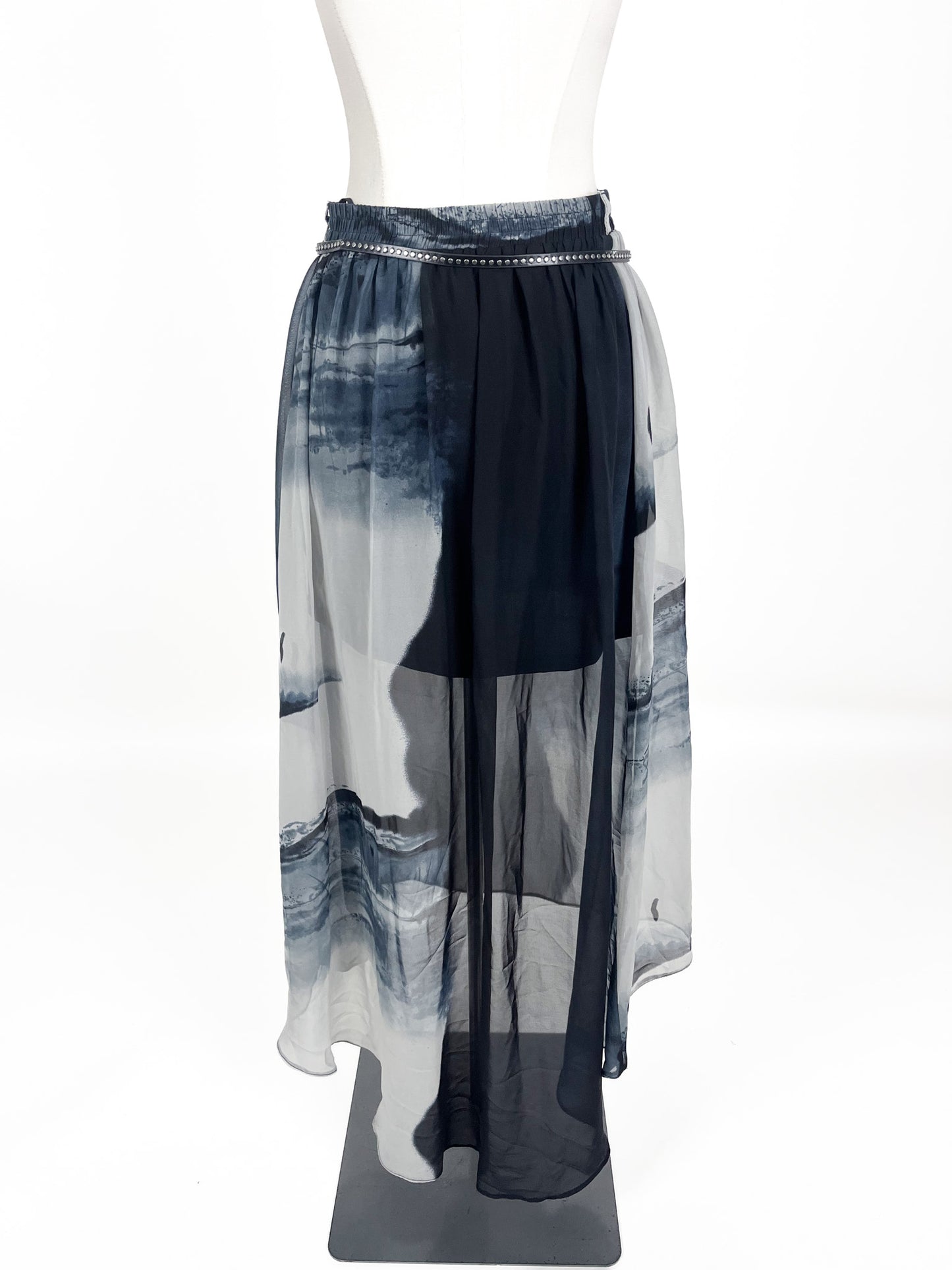 River Island - Navy Midi Skirt (Size 8)