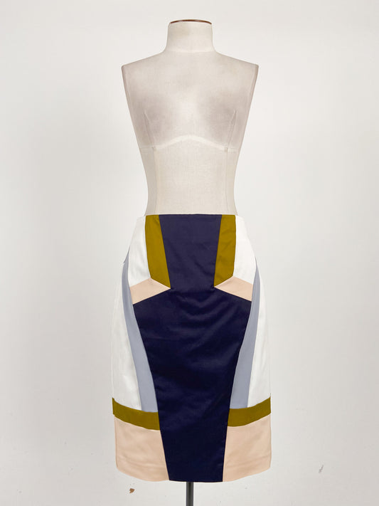 CUE | Multicoloured Workwear Skirt | Size 8