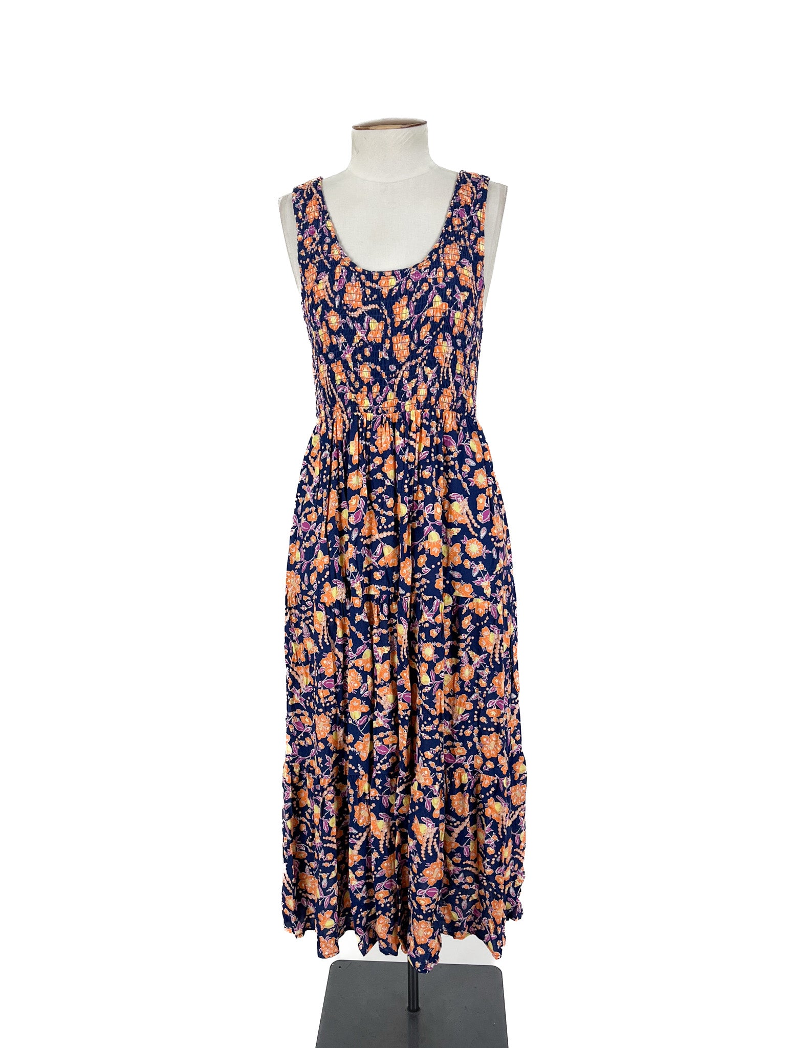 Whistle - Navy & Multicoloured Maxi Dress (Size 8)
