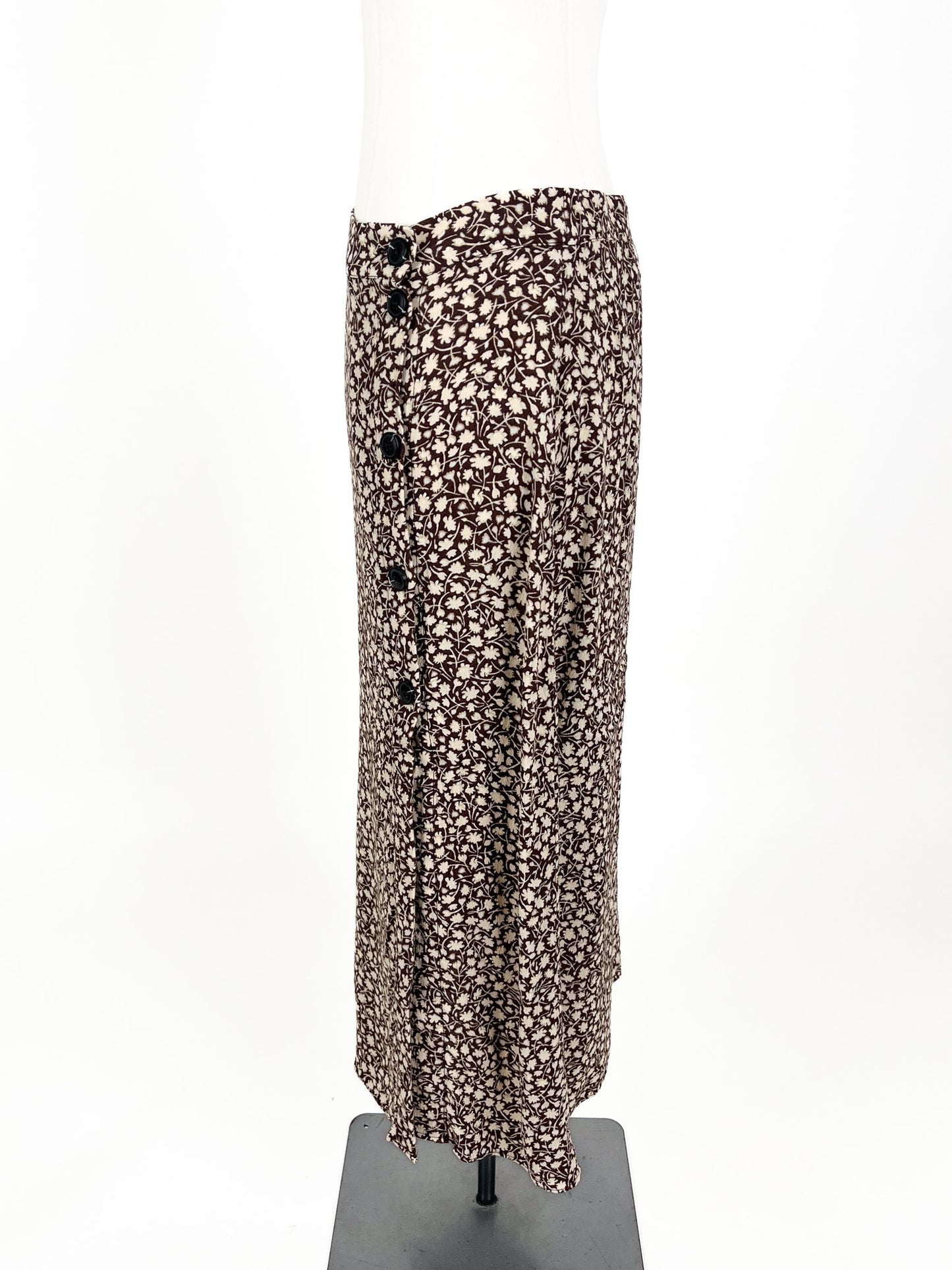 H&M - Brown Midi Skirt (Size 10)