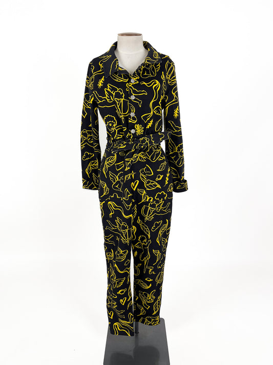 Vow - Black & Yellow Jumpsuit (Size 10)