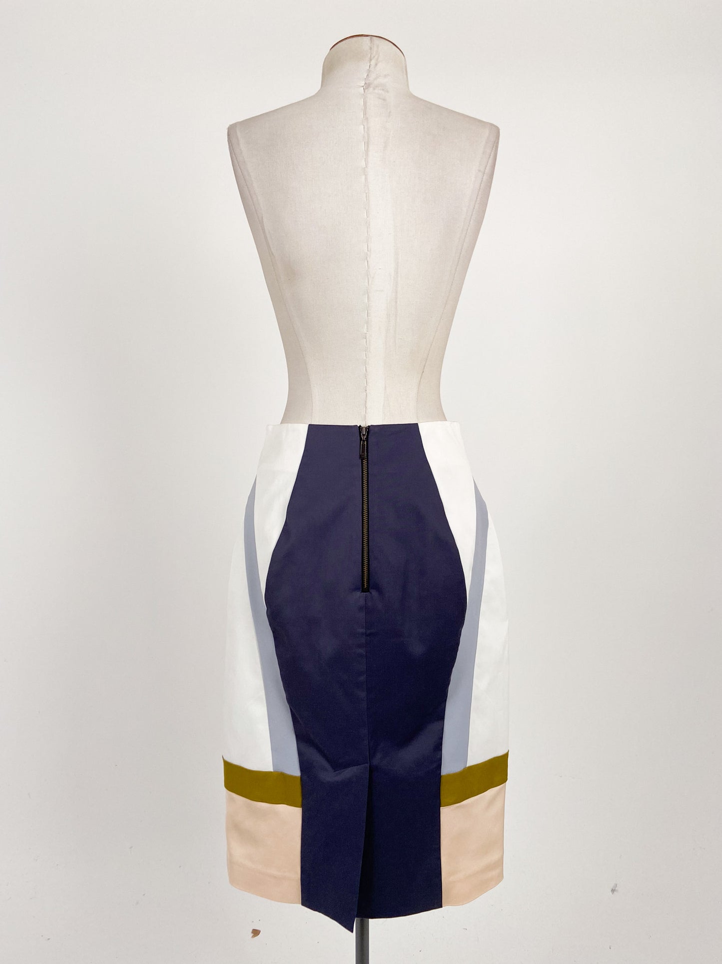 CUE | Multicoloured Workwear Skirt | Size 8