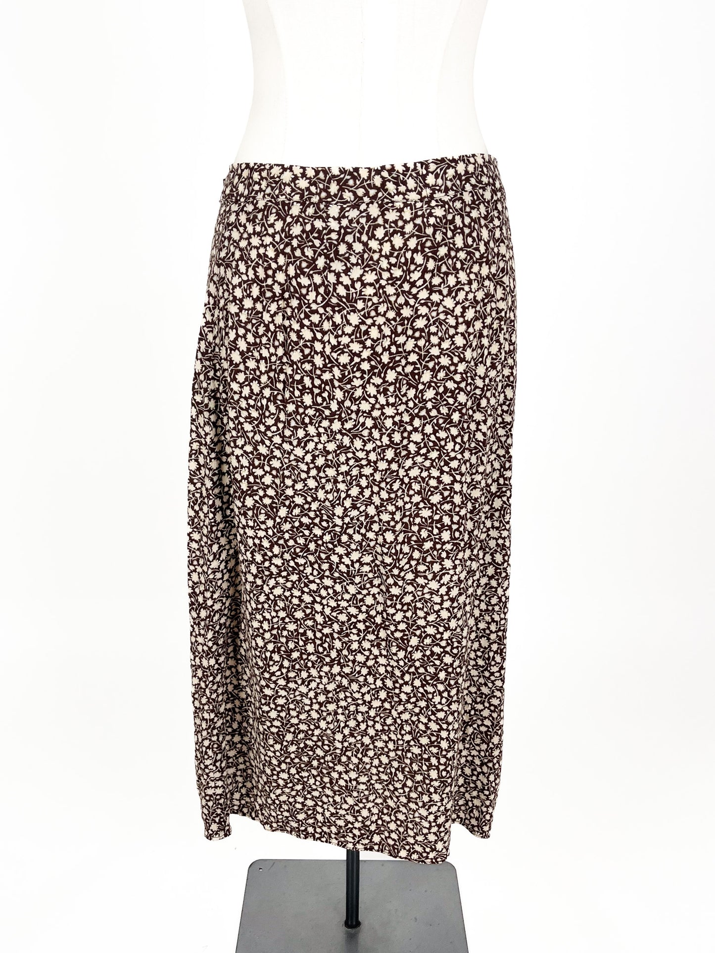 H&M - Brown Midi Skirt (Size 10)