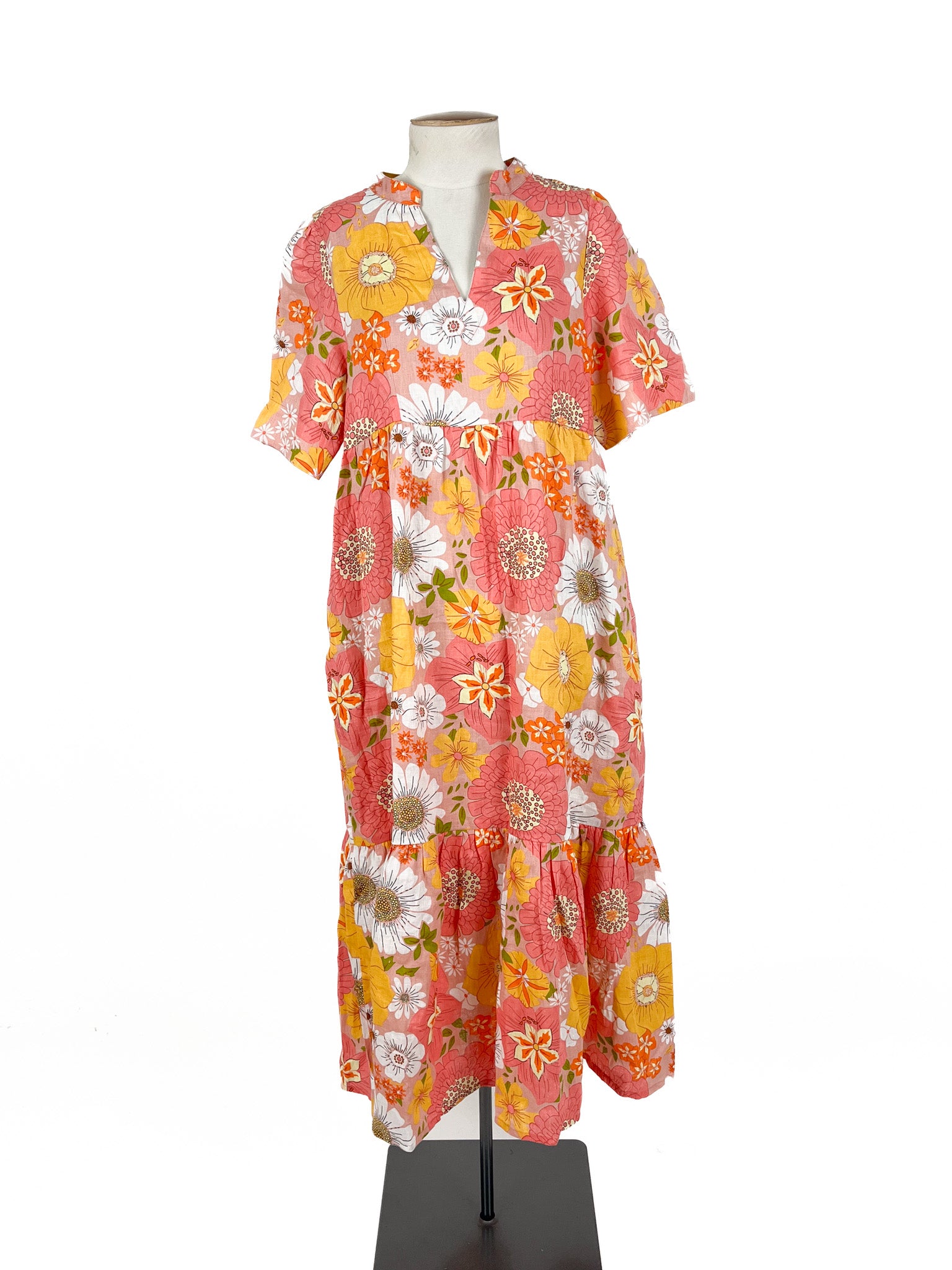 Adrift - Pink & Multicoloured Maxi Dress (Size M)