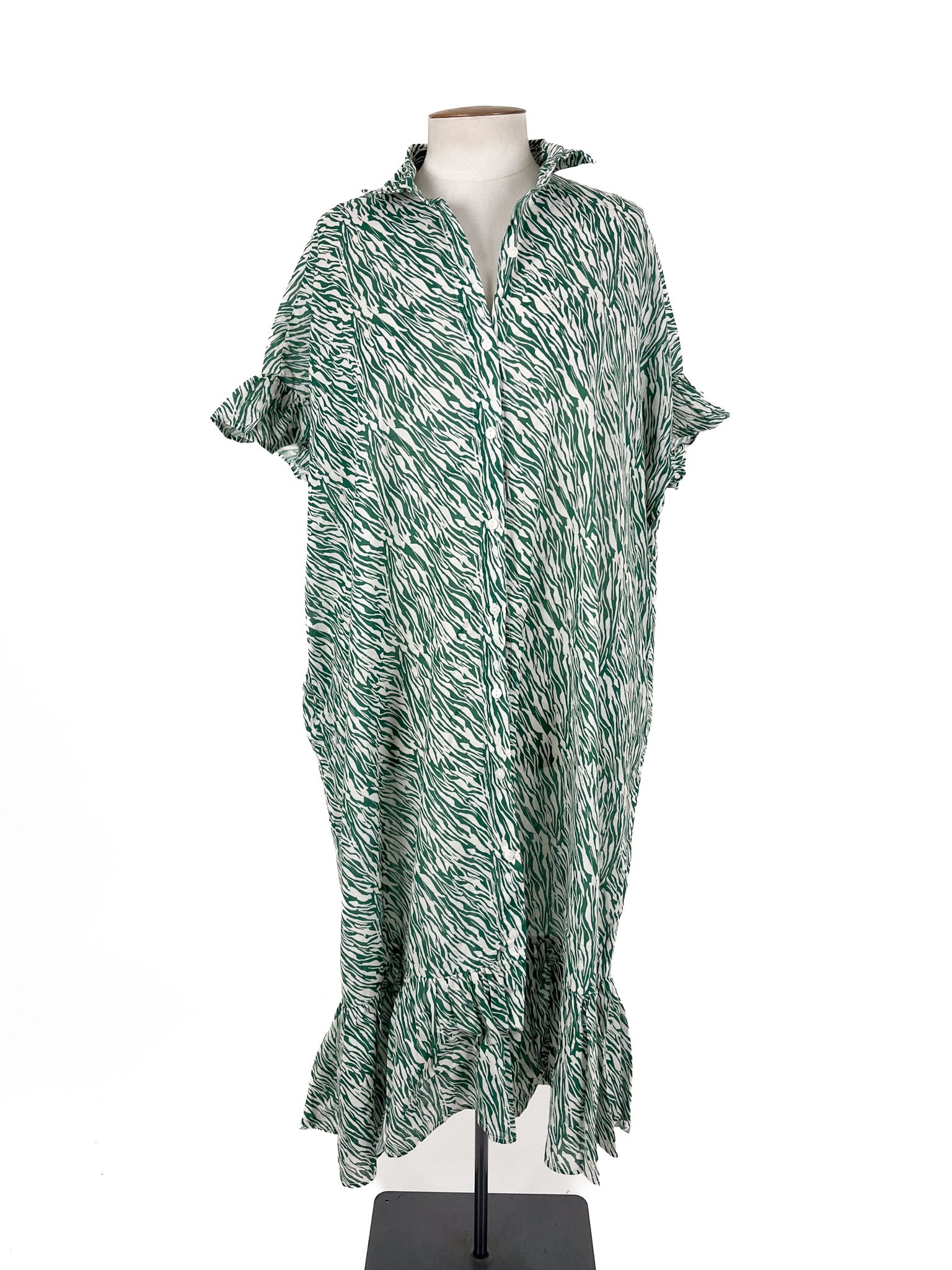Stella + Gemma - Green & White Maxi Dress (Size 16)