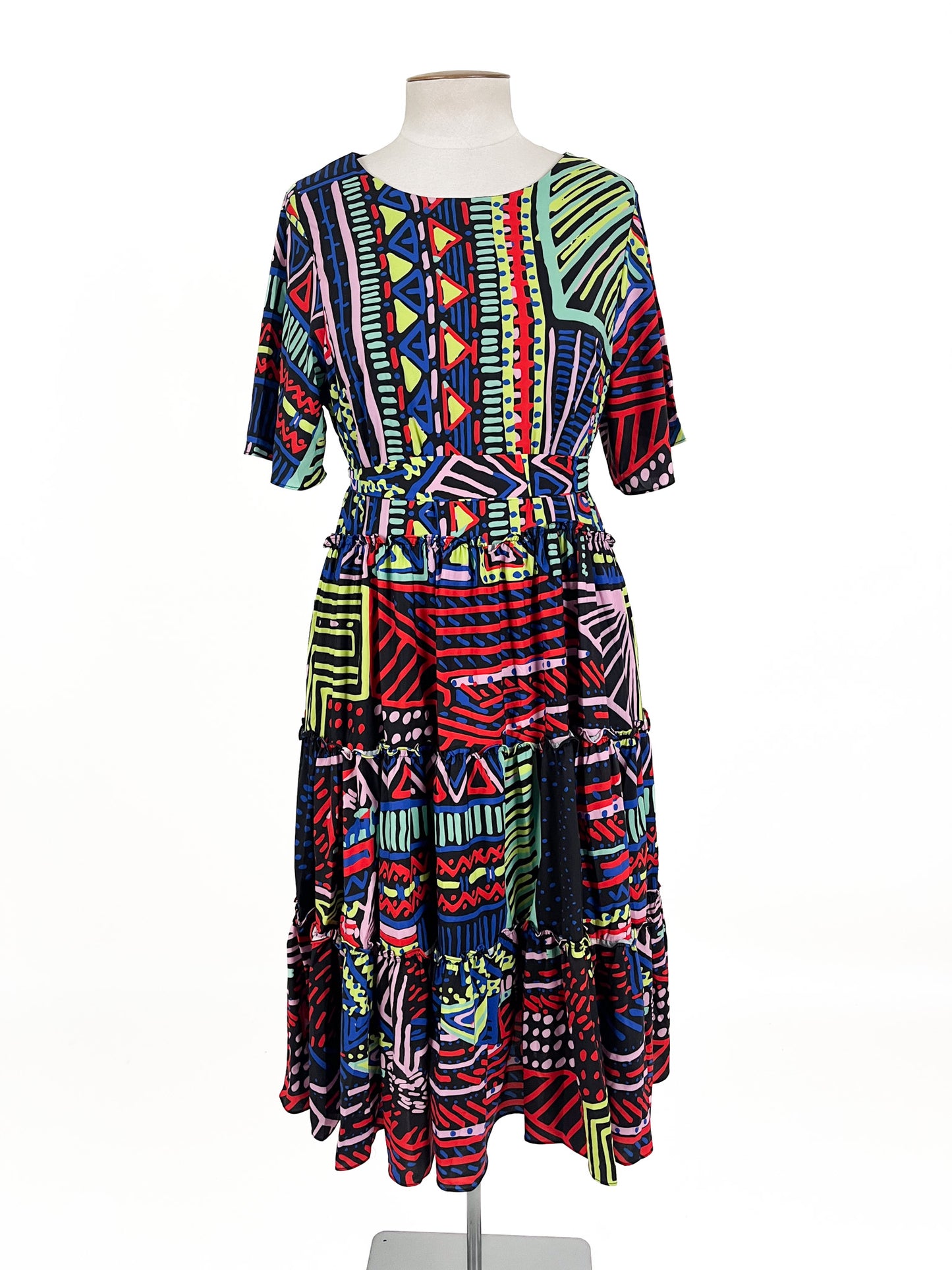 Friday Flamingo | Multicoloured Casual Dress | Size 12