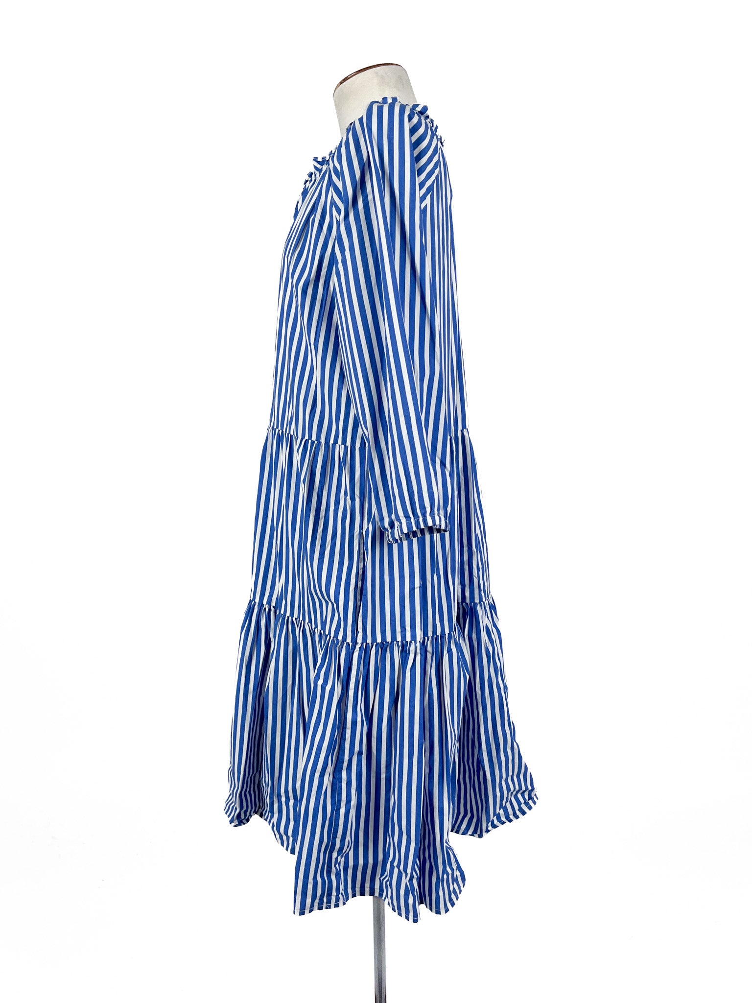 Yarra Trail - Blue & White Midi Dress (Size 10)