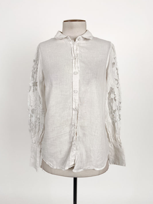 Decjuba | White Casual/Workwear Top | Size 8