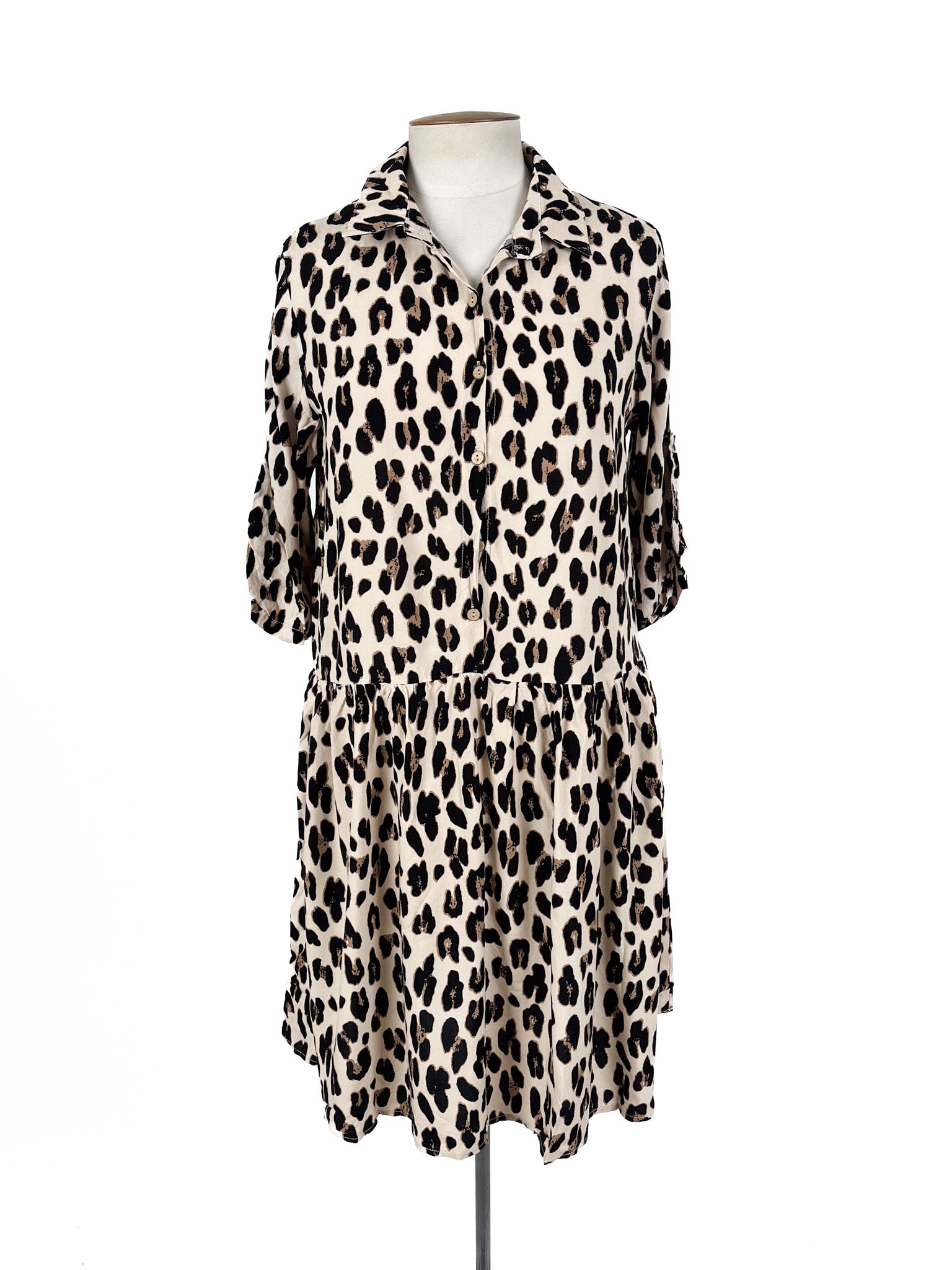 New U Collection Australia - Beige & Black Midi Dress (Size 12)