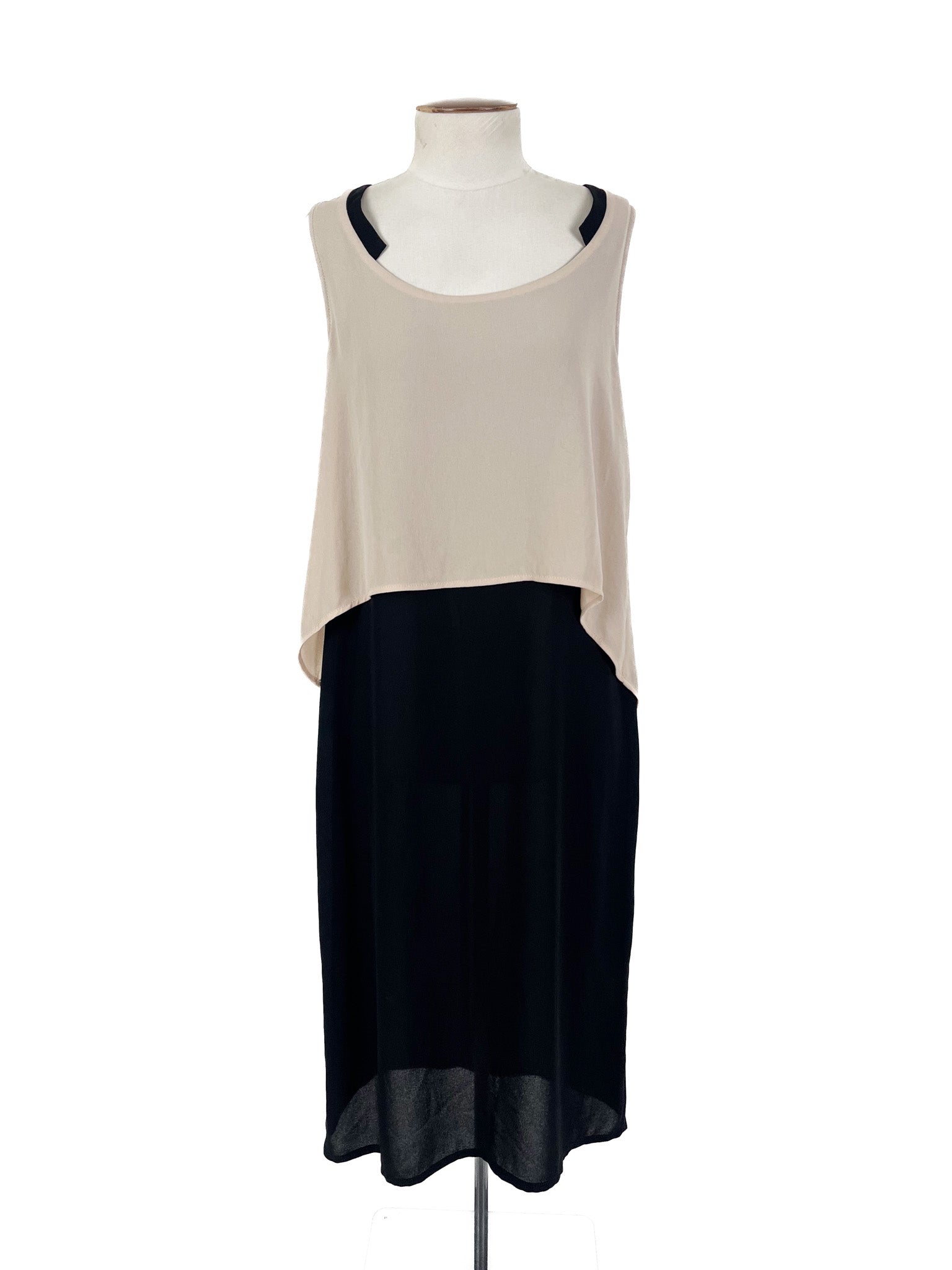 Ricochet - Black & Beige Maxi Dress (Size 8)