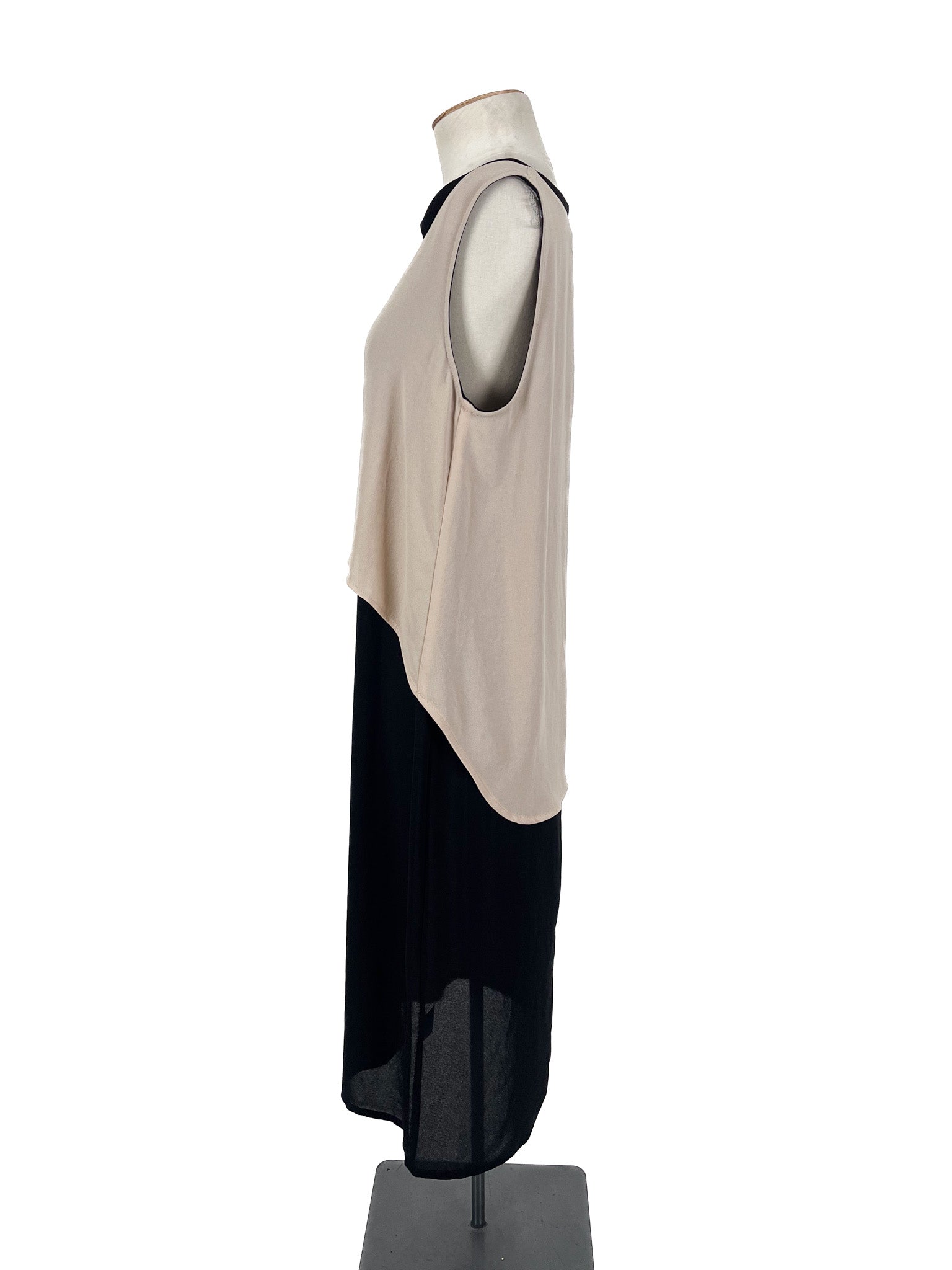 Ricochet - Black & Beige Maxi Dress (Size 8)