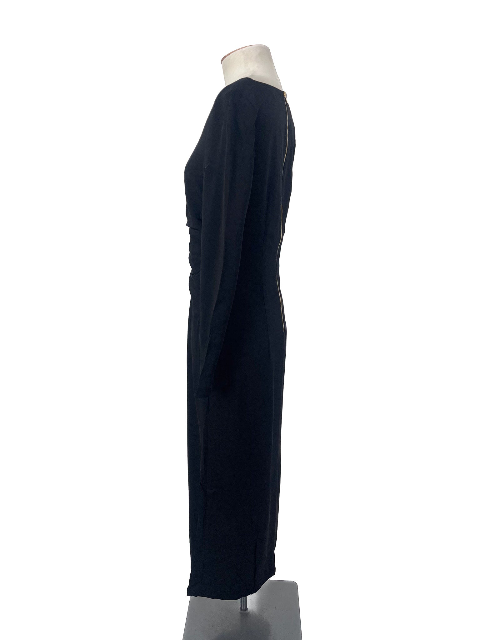 Kate Sylvester - Black Midi Dress (Size 8)