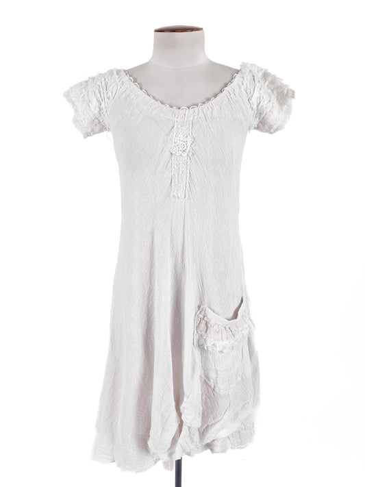 Lace | White Casual Dress | Size S