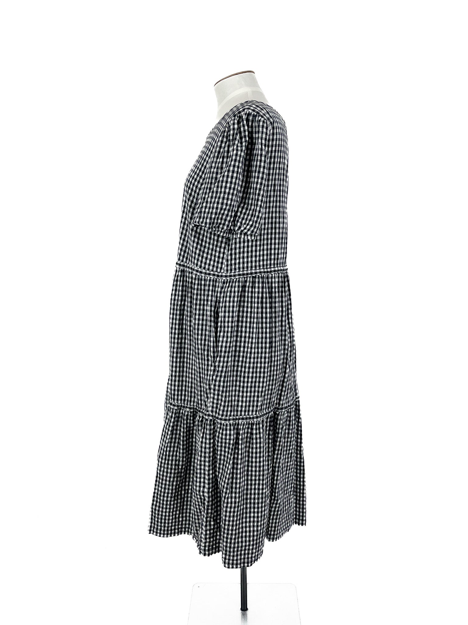 Gorman - White & Black Midi Dress (Size 12)