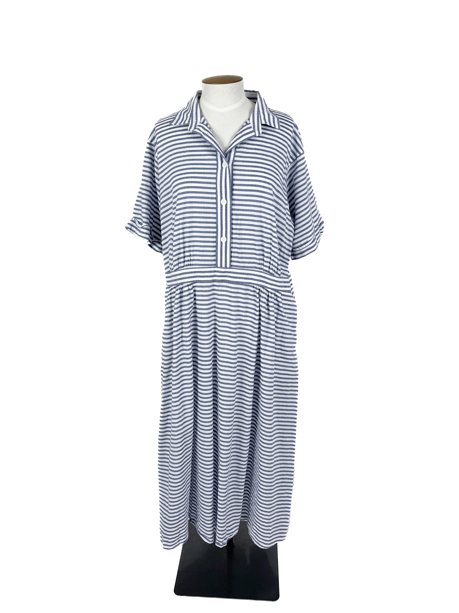 Trenery - Blue & White Maxi Dress (Size 18)