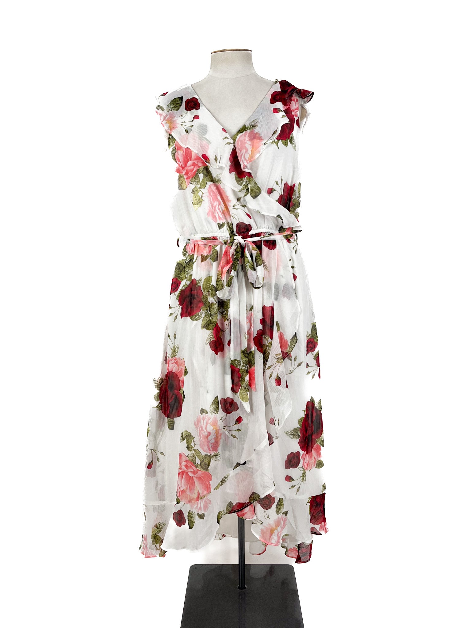 City Chic - White Midi Dress (Size 16)