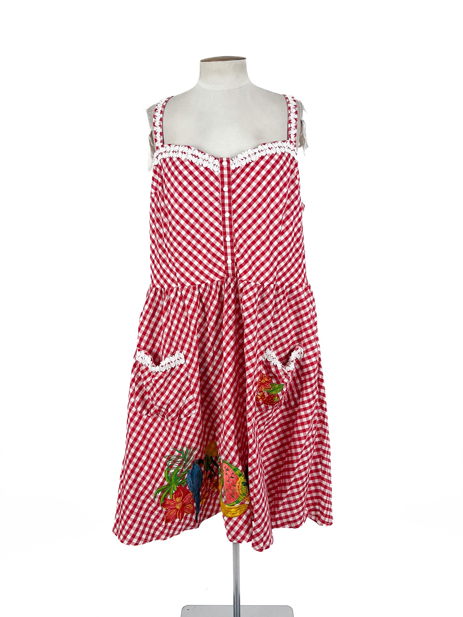 Lindy Bop - Red & White Midi Dress (Size 26)