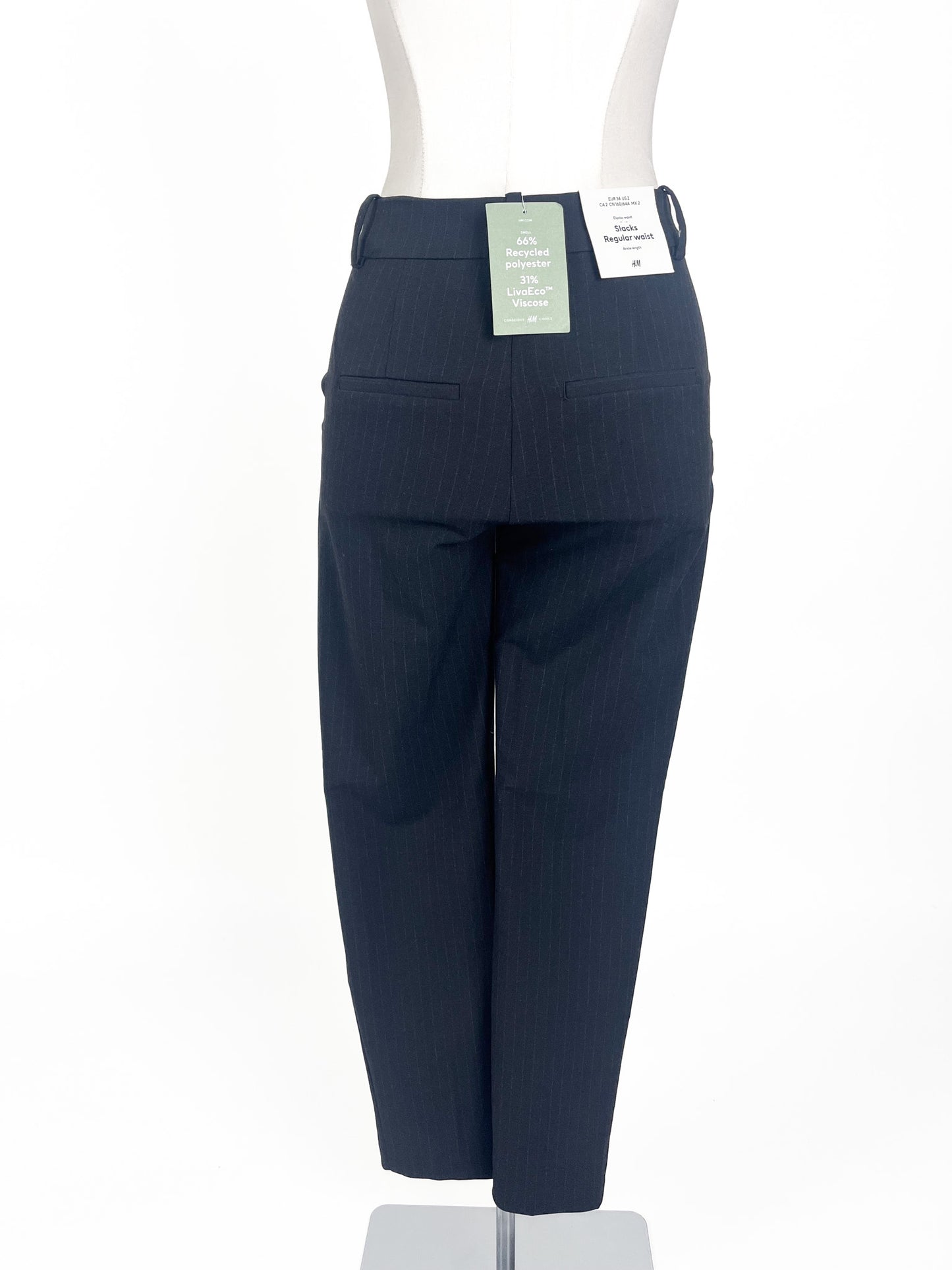 H&M | Black Straight fit Pants | Size 6