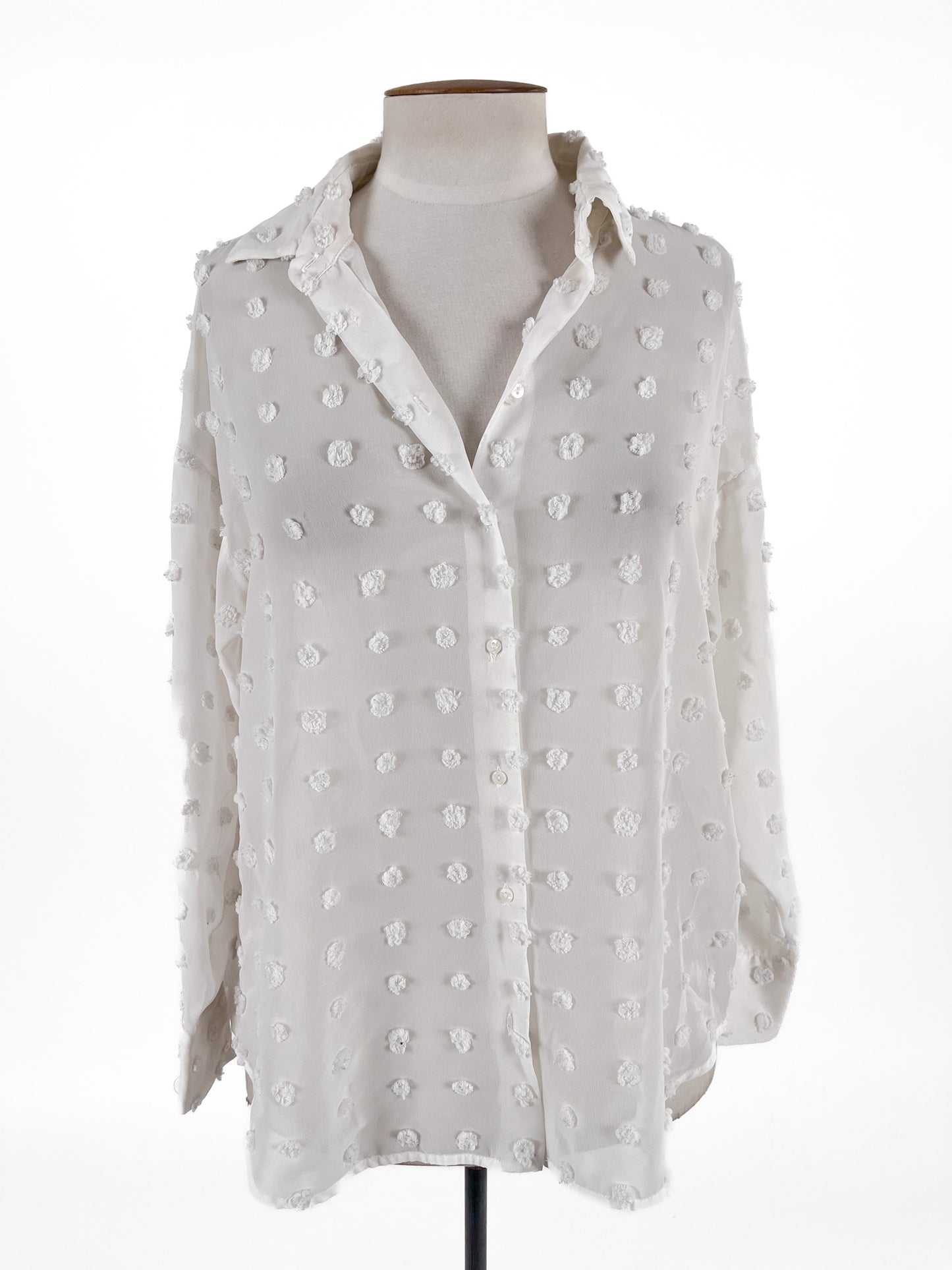 Zara | White Casual/Workwear Top | Size L