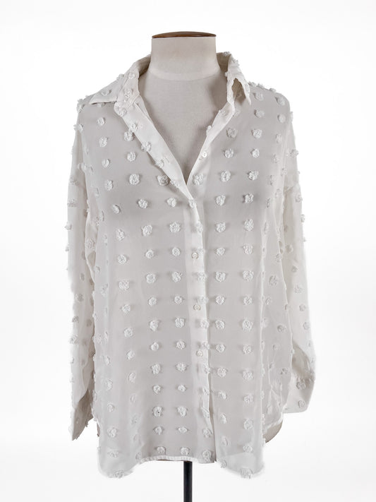 Zara | White Casual/Workwear Top | Size L