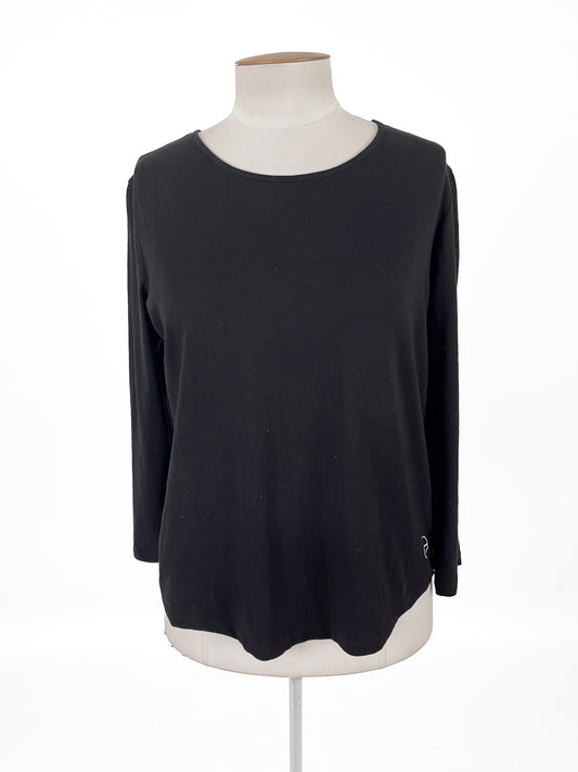 White on Black | Black Casual Top | Size 14